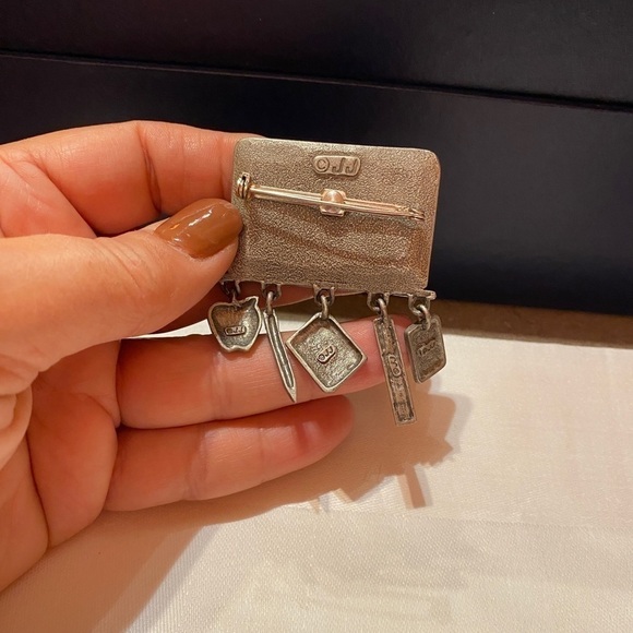 JJ Jonette Pewter Math Teacher Chalk Board Brooch Teacher Jewelry Brooch Vintage - Picture 3 of 5